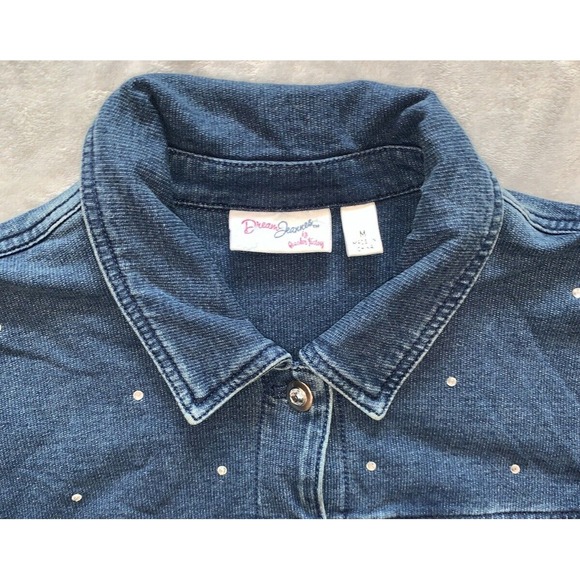 Quacker Factory Rhinestone Shirt Jacket Heart Embellished Western Women's M - Picture 3 of 7